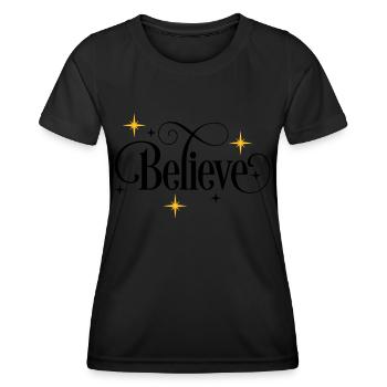 Croire - T-shirt sport Femme - noir - Devant - AI Model Female 172 light (172cm)