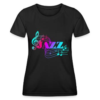 Notes de couleur Jazz Mélodophile Jazz Musiques - T-shirt sport Femme - noir - Devant - AI Model Female 172 light (172cm)