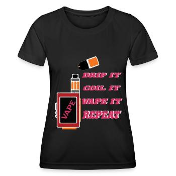 E-Cigarettes E-Shisha Smoking Vaping Liquide - T-shirt sport Femme - noir - Devant - AI Model Female 172 light (172cm)