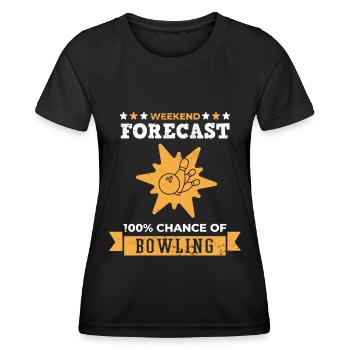 Bowling Bowlingkugel Bowlingbahn Strike - Frauen Funktions-T-Shirt - Schwarz - Vorne - AI Model Female 172 light (172cm)