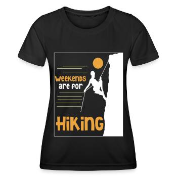 Klettern Kletterer Berge Kletterwand Kletterdad - Frauen Funktions-T-Shirt - Schwarz - Vorne - AI Model Female 172 light (172cm)