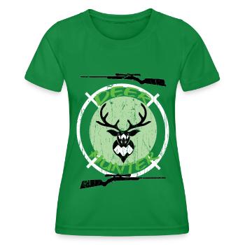 Chasseur Chasse Chasse Chasse Fusil de Tir - T-shirt sport Femme - vert - Devant - AI Model Female 172 dark (172cm)