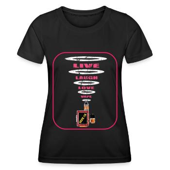 Vape E-Zigarette E-Shisha Zigaretten Rauchen - Frauen Funktions-T-Shirt - Schwarz - Vorne - AI Model Female 172 light (172cm)