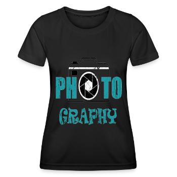 Photographe Photographie Appareil photo Photos - T-shirt sport Femme - noir - Devant - AI Model Female 172 light (172cm)