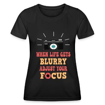 Photographe Photographie Appareil photo Photos - T-shirt sport Femme - noir - Devant - AI Model Female 172 light (172cm)