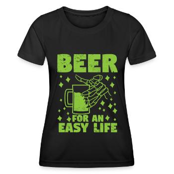 Bier Biertrinker Party Kneipe Alkohol - Frauen Funktions-T-Shirt - Schwarz - Vorne - AI Model Female 172 light (172cm)