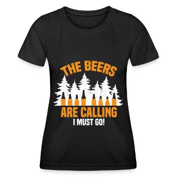 Camping Beer Camping Forest Boozing - Women's Functional T-Shirt - black - Front - AI Model Female 172 light (172cm)