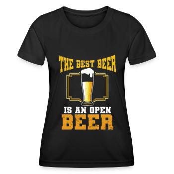 Bier Biertrinker Party Kneipe Alkohol - Frauen Funktions-T-Shirt - Schwarz - Vorne - AI Model Female 172 light (172cm)