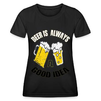 Bier Bierglas Biertrinker Kneipe Pinte - Frauen Funktions-T-Shirt - Schwarz - Vorne - AI Model Female 172 light (172cm)