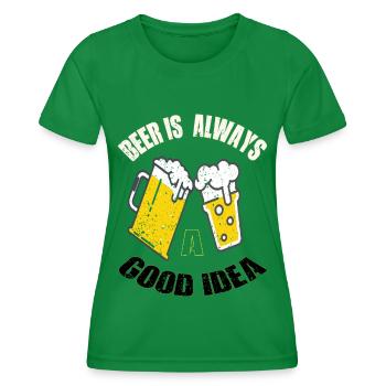 Bier Bierglas Biertrinker Kneipe Pinte - Frauen Funktions-T-Shirt - Kelly Green - Vorne - AI Model Female 172 dark (172cm)