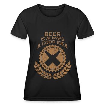 Bier Bierglas Biertrinker Kneipe Pinte - Frauen Funktions-T-Shirt - Schwarz - Vorne - AI Model Female 172 light (172cm)