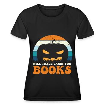 Halloween Kürbis Grusel - Frauen Funktions-T-Shirt - Schwarz - Vorne - AI Model Female 172 light (172cm)