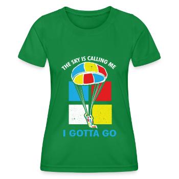 Fallschirmspringen Fallschirm Luftsport - Frauen Funktions-T-Shirt - Kelly Green - Vorne - AI Model Female 172 dark (172cm)