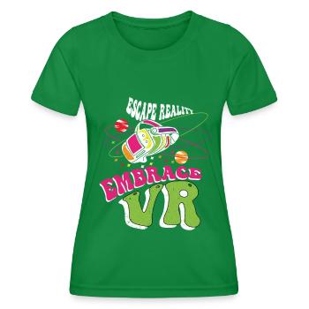 VR Brille Virtual Reality Gaming - Frauen Funktions-T-Shirt - Kelly Green - Vorne - AI Model Female 172 dark (172cm)