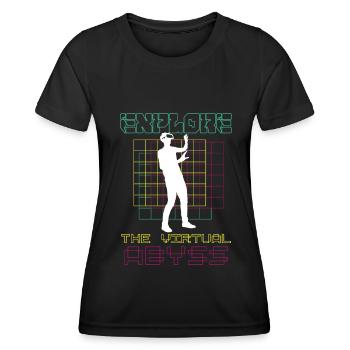 VR Brille Virtual Reality Gaming - Frauen Funktions-T-Shirt - Schwarz - Vorne - AI Model Female 172 light (172cm)
