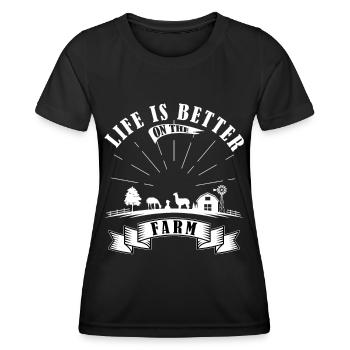 Alpaca Lama Farm Life is better on the Farm - Women's Functional T-Shirt - black - Front - AI Model Female 172 light (172cm)