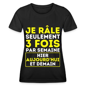 Râleur Humour Homme Femme Râleuse Cadeau Râleurs - T-shirt sport Femme - noir - Devant - AI Model Female 172 light (172cm)