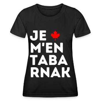 Je M'en TABARNAK Blagues Canadiennes Humour Canada - T-shirt sport Femme - noir - Devant - AI Model Female 172 light (172cm)