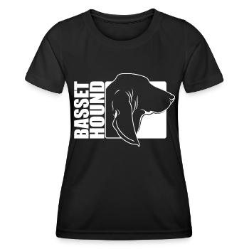 Basset Hound Profile Chiens Chien Wilsigns - T-shirt sport Femme - noir - Devant - AI Model Female 172 light (172cm)