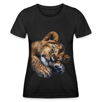 Löwe - Frauen Funktions-T-Shirt - Schwarz - Vorne - AI Model Female 172 light (172cm)