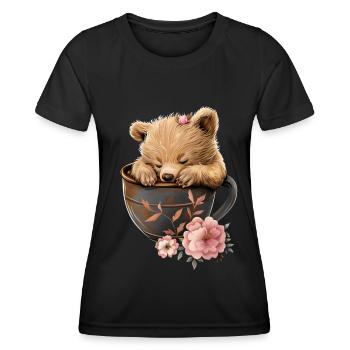 Tragen - Frauen Funktions-T-Shirt - Schwarz - Vorne - AI Model Female 172 light (172cm)