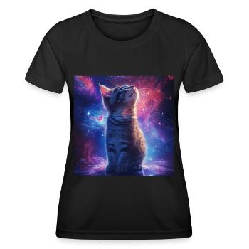 Katze - Frauen Funktions-T-Shirt - Schwarz - Vorne - AI Model Female 172 light (172cm)