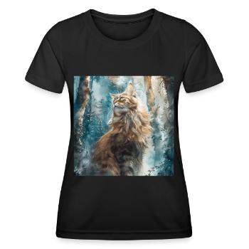 Katze - Frauen Funktions-T-Shirt - Schwarz - Vorne - AI Model Female 172 light (172cm)