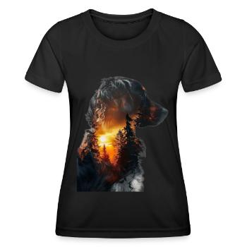 Berner Sennenhund - Frauen Funktions-T-Shirt - Schwarz - Vorne - AI Model Female 172 light (172cm)