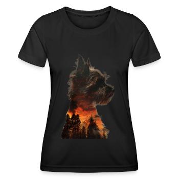Yorkshire Terrier - Frauen Funktions-T-Shirt - Schwarz - Vorne - AI Model Female 172 light (172cm)