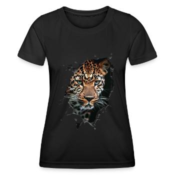 Léopard - T-shirt sport Femme - noir - Devant - AI Model Female 172 light (172cm)
