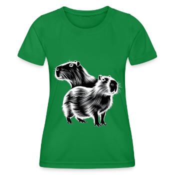Wasserschwein - Frauen Funktions-T-Shirt - Kelly Green - Vorne - AI Model Female 172 dark (172cm)
