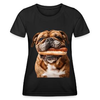 Bouledogue - T-shirt sport Femme - noir - Devant - AI Model Female 172 light (172cm)