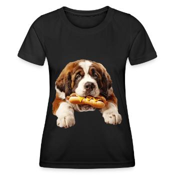 Saint-bernard - T-shirt sport Femme - noir - Devant - AI Model Female 172 light (172cm)