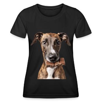 Windhund - Frauen Funktions-T-Shirt - Schwarz - Vorne - AI Model Female 172 light (172cm)