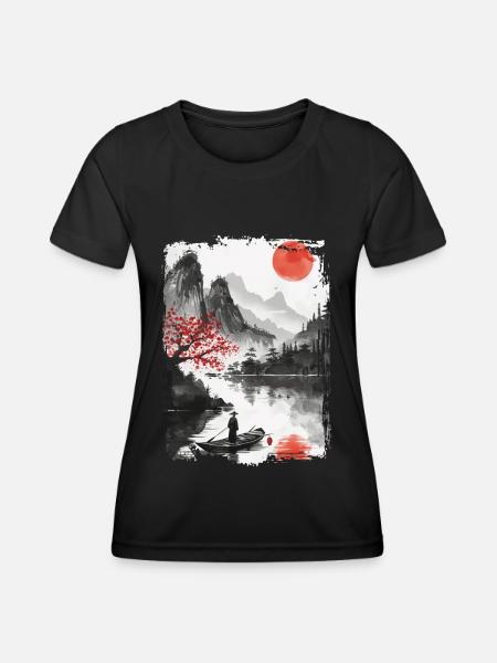 Japan - Frauen Funktions-T-Shirt - Schwarz