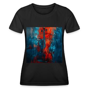 Violine - Frauen Funktions-T-Shirt - Schwarz - Vorne - AI Model Female 172 light (172cm)