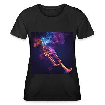 Trompete - Frauen Funktions-T-Shirt - Schwarz - Vorne - AI Model Female 172 light (172cm)