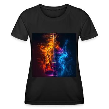 Violine - Frauen Funktions-T-Shirt - Schwarz - Vorne - AI Model Female 172 light (172cm)
