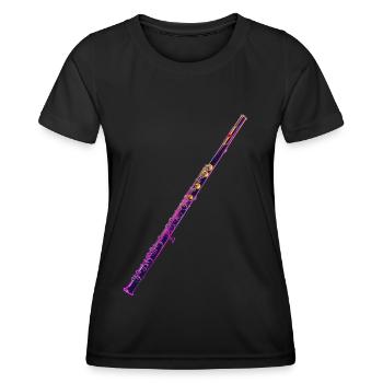 Flûte traversière - T-shirt sport Femme - noir - Devant - AI Model Female 172 light (172cm)