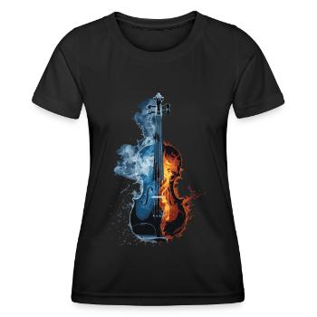 Violine - Frauen Funktions-T-Shirt - Schwarz - Vorne - AI Model Female 172 light (172cm)