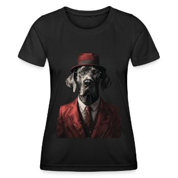 Deutsche Dogge - Frauen Funktions-T-Shirt - Schwarz - Vorne - AI Model Female 172 light (172cm)