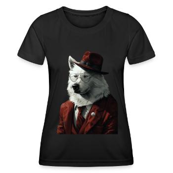 Samojede - Frauen Funktions-T-Shirt - Schwarz - Vorne - AI Model Female 172 light (172cm)