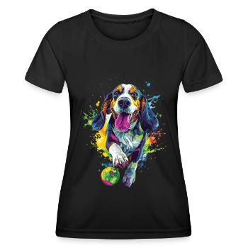 Basset - Frauen Funktions-T-Shirt - Schwarz - Vorne - AI Model Female 172 light (172cm)
