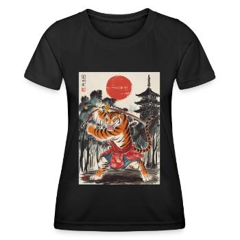 Samurai - Frauen Funktions-T-Shirt - Schwarz - Vorne - AI Model Female 172 light (172cm)
