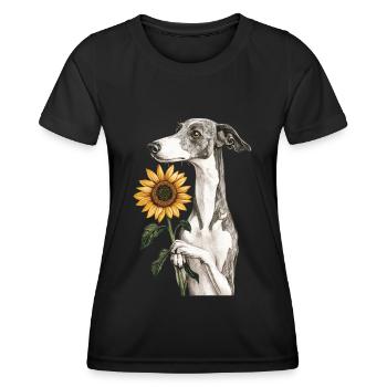 Windhund - Frauen Funktions-T-Shirt - Schwarz - Vorne - AI Model Female 172 light (172cm)