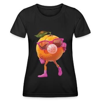 Orange - Frauen Funktions-T-Shirt - Schwarz - Vorne - AI Model Female 172 light (172cm)