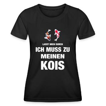 Lasst mich durch ich muss zu meinen Kois Koi Teich - Frauen Funktions-T-Shirt - Schwarz - Vorne - AI Model Female 172 light (172cm)