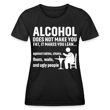 L’alcool ne fait pas grossir - T-shirt sport Femme - noir - Devant - AI Model Female 172 light (172cm)