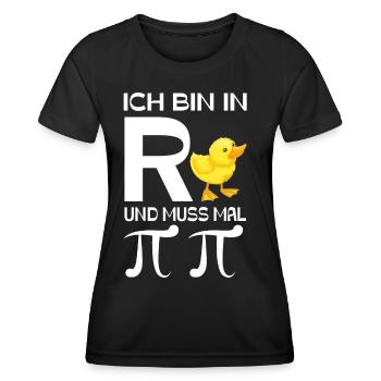 Ich bin in Rente und muss mal Pinkeln - Frauen Funktions-T-Shirt - Schwarz - Vorne - AI Model Female 172 light (172cm)