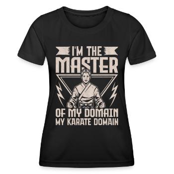 Ich bin der Meister meiner Domäne meine Karate-Domäne - Frauen Funktions-T-Shirt - Schwarz - Vorne - AI Model Female 172 light (172cm)